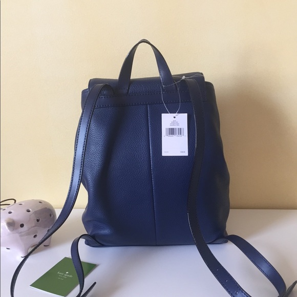⭐️SOLD⭐️ KATE SPADE ♠️ leather navy backpack - NWT - Picture 3 of 8